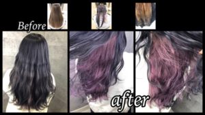 大阪で透明感のあるピンクのインナーカラーをカラー剤で再現してみた！！【さなえさん】の髪