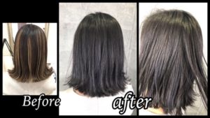 大阪でハイライトを活かしたボブに似合う濃厚グレージュがお洒落すぎる!【ちさとさん】の髪