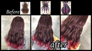 大阪でグラデーションピンクがしたい！お洒落なデザインカラーの染め方はこれだ！【ゆりえさん】の髪