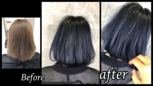 ブリーチベースから大阪でネイビーカラーを濃厚に染めたら綺麗すぎた！【みゆうさん】の髪