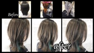 大阪豊中でハイトーンが似合うシルバーグラデーションな外国人風カラー【いつきさん】の髪