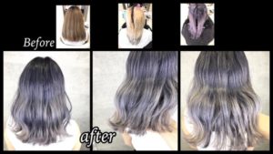 大阪豊中でホワイトシルバーに退色するグレーラベンダーがお洒落すぎる！【さちこさん】の髪