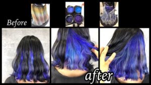 大阪豊中でインナーカラー|マーメイドのマーブルカラーがお洒落すぎた！！！【さきさん】の髪