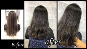 大阪豊中で黄ばみを抑えた明るさキープのラベンダーグレー【はつみさん】の髪