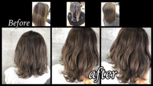 大阪豊中で白髪を染めながら外国人風カラーを積み重ねて再現！【あやこさん】の髪