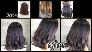 大阪豊中でグラデーションカラーを退色しても綺麗なベリーピンクに!【かなこさん】の髪