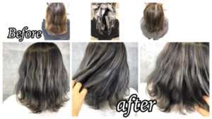 豊中で白髪を外国人風カラーに明るく透明感を引き出す魔法のハイライトヘアカラー【なおみさん】の髪
