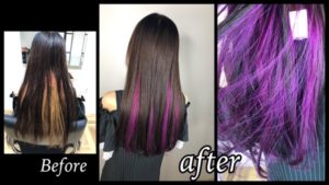 大阪梅田でラベンダーピンクのインナーカラーがお洒落で可愛いデザインを楽しもう！【ななみさん】の髪