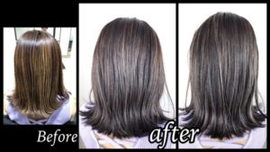 大阪梅田でハイライトを活かした外国人風カラーグレージュがお洒落！【ちさとさん】の髪