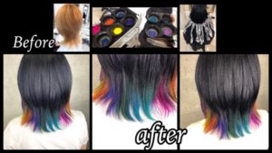 大阪豊中で裾ユニコーンカラーでお洒落に可愛いデザインカラーが人気【あかりさん】の髪