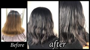 大阪梅田でネイビーピンクアッシュの新型カラーでお洒落外国人風カラー【ゆいさん】の髪