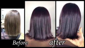 大阪豊中でブリーチからの退色を活かして濃厚なカシスカラーが可愛い！【ちひろさん】の髪