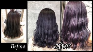 豊中でラベンダーパープルカラーを超濃厚に染めたら綺麗すぎた！！【なみちゃん】の髪