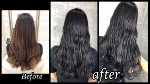 大阪豊中で本田の新色「ネイビーラベンダーグレージュ」で作る透明感抜群の外国人風カラー【けいこさん】の髪