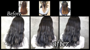 大阪豊中でシルバー系のグラデーションカラーでお洒落な外国人風カラー【ひかりさん】の髪