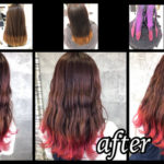 大阪豊中で裾カラーピンクとお洒落なピンクカラーで可愛いデザインカラー【ゆりえさん】の髪