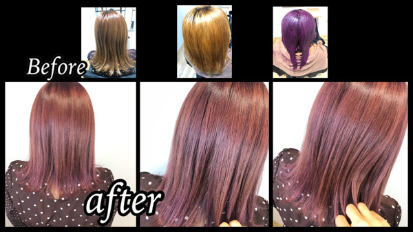 大阪豊中で透明感のあるハイトーンピンクカラーはブリーチの積み重ねが大切【りなさん】の髪