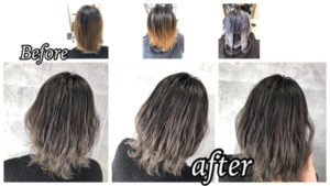 大阪豊中で外国人風カラーをグラデーションブリーチで再現！！【のぞみさん】の髪