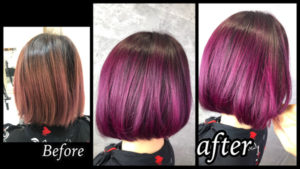 大阪豊中で積み重ねるボルドーカラーでお洒落なマルセラカラー【みきさん】の髪