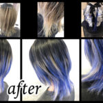 大阪豊中でブルーとホワイトのグラデーションデザインカラーがお洒落すぎて可愛すぎた！【ゆうかさん】の髪