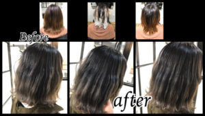 大阪豊中でラベンダーアッシュのグラデーションカラーがお洒落な外国人風カラー【ゆきさん】の髪