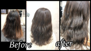 大阪豊中で白髪を染めながらブリーチなしのダブルカラーで外国人風カラーの積み重ね【えつこさん】の髪