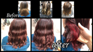 大阪豊中で白髪を染めながらハイライトとピンクモノトーンで作るお洒落すぎるカラー【なおみさん】の髪