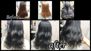 大阪豊中で赤味を消したい！そんな方にオススメのブリーチからの濃厚なアッシュグレー【みきさん】の髪