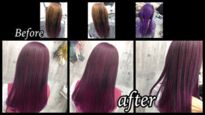 大阪豊中でカラトリのデザインしてくれたアーティストのチアキコハラさんがパープルカラーにご来店！！