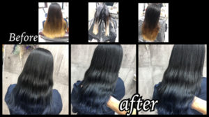 大阪豊中カラトリで退色したら白ベースになるブルーラベンダーのグラデーションカラー【あやのさん】の髪