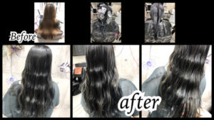 大阪豊中カラトリで白髪を染めながらハイライト×濃厚グレーでお洒落な外国人風カラーが人気【さちこさん】の髪