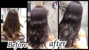 大阪豊中カラトリでダブルカラーで積み重ねていくピンクカラーの真骨頂!!