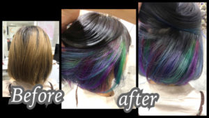 大阪豊中カラトリで積み重ねるユニコーンインナーカラーがお洒落【いくみさん】の髪