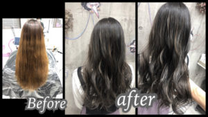 大阪豊中カラトリでシルバーグレージュの外国人風カラーがお洒落で人気【まゆさん】の髪