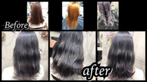 大阪豊中カラトリでブリーチからのシルバーラベンダーで透明感のある外国人風カラー【まうさん】の髪