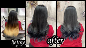 大阪豊中カラトリで赤みが出ずに退色するシルバーブルーラベンダーで外国人風カラー【あやのさん】の髪