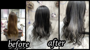 大阪豊中カラトリで積み重ねるシルバーグレーのグラデーションカラーが綺麗!【かおりさん】の髪