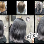 大阪豊中カラトリで白髪を染めながら透明感抜群なシルバーグレーを再現する為のダブルカラー【さちこさん】の髪