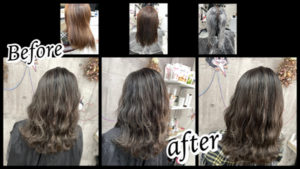 豊中市で赤みのない白髪染めをしよう！お洒落外国人透明感カラーは積み重ねが大切！【ゆきこさん】の髪