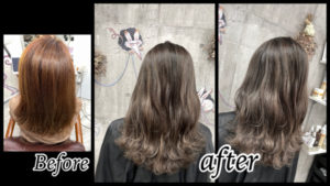 豊中で白髪を染めながら透明感のある外国人風カラーは積み重ねが大切【ゆきこさん】のかみ