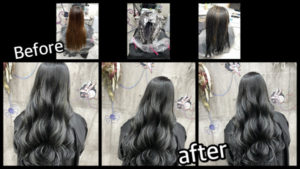 大阪豊中市で白髪×ハイライトの組み合わせで外国人風カラーを積み重ねで再現したら綺麗！【さちこさん】の髪