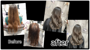 【脱白髪染め】大阪豊中市カラトリで白髪を染めながら赤みのない外国人風カラーは積み重ねが大切！【りかこさん】の髪